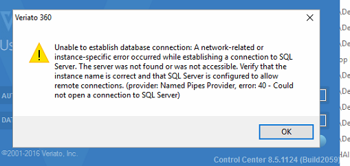 Veriato 60 SQL Error